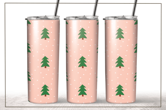20 Oz Skinny Tumbler Christmas Trees PNG