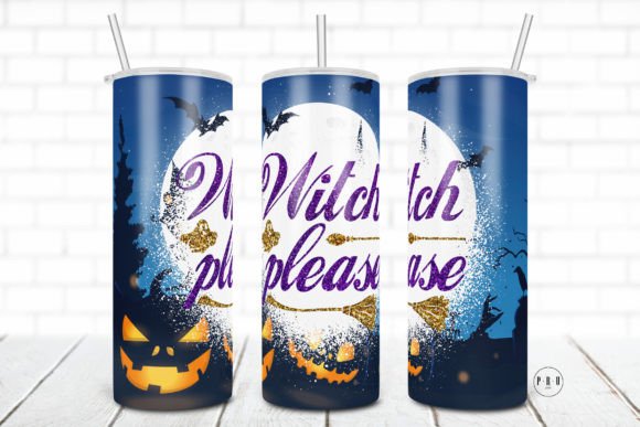 20oz Skinny Tumbler Basic Witch Please