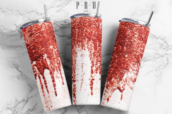 20oz Skinny Tumbler Scary Bloody PNG