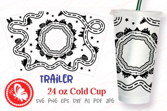 Camping Trailer 24 Oz Cup Wrap Tumbler