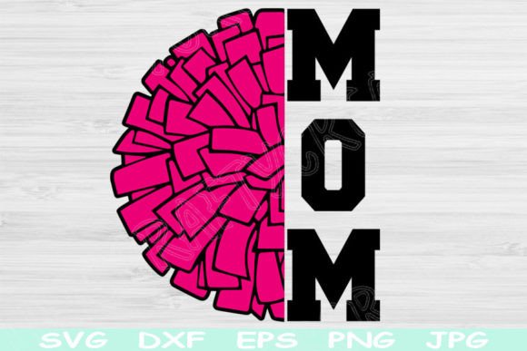 Cheer Mom SVG with Pom Pom Cheerleader