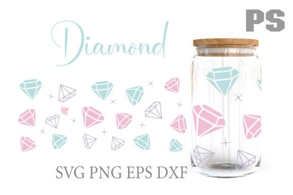 Diamond Libbey Glass Can 16oz SVG