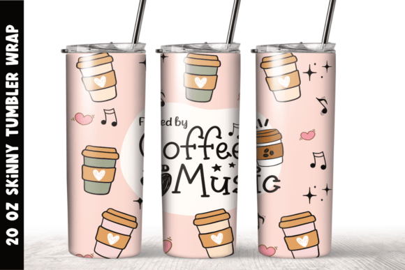 Fueled by Coffee and Music Tumbler Wrap