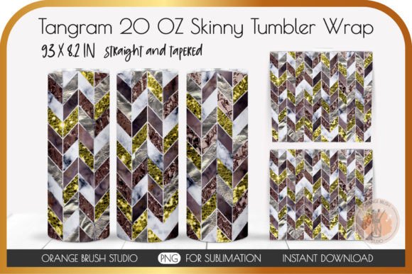 Gold Chevron Skinny Tumbler Wrap