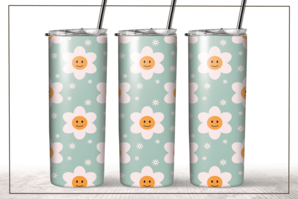 Groovy Smile Flower Aesthetic Tumbler