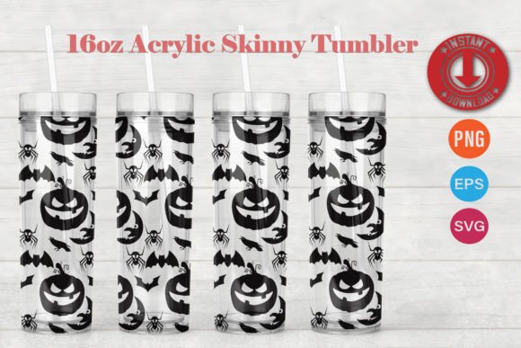 Halloween 16oz Acrylic Skinny Tumbler 3