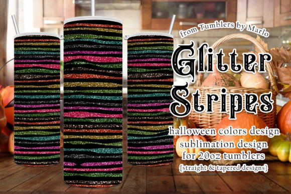 Halloween Glitter Stripes 20oz Tumbler