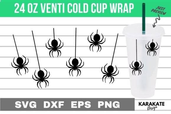 Halloween Spider 24 Oz Venti Cup Wrap