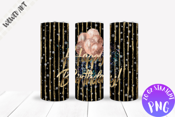 Happy Birthday 20 Oz Skinny Tumbler Wrap