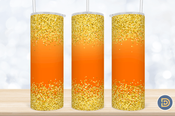 Orange Glitter Fall 20Oz Tumbler Wrap