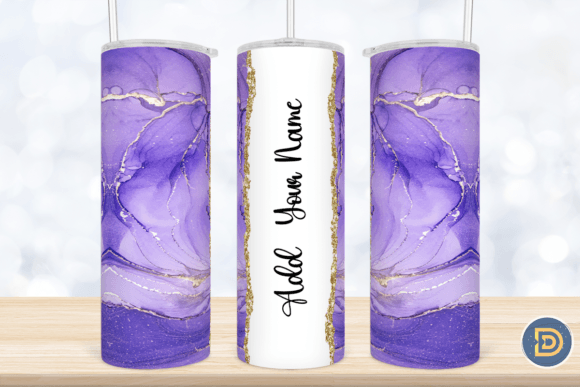Purple Agate Add Your Own Text Tumbler