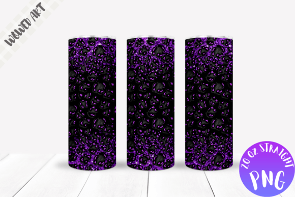 Purple Glitter 20 Oz Skinny Tumbler Wrap