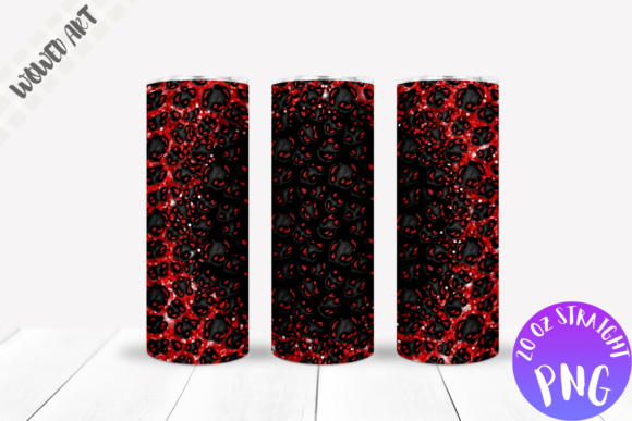 Red Leopard 20 Oz Skinny Tumbler Wrap