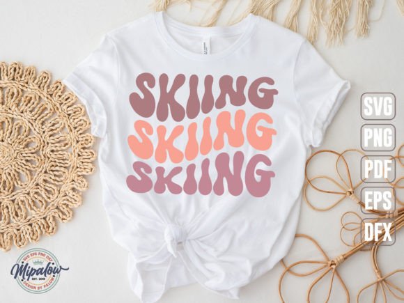 Skiing SVG, Wavy Text