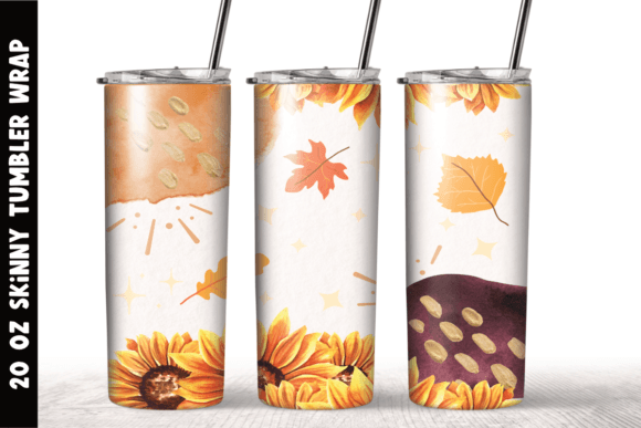 Sunflower Fall Sublimation Tumbler Wrap